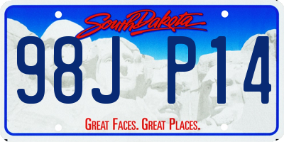 SD license plate 98JP14