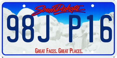 SD license plate 98JP16