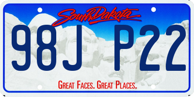 SD license plate 98JP22