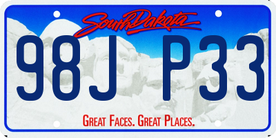SD license plate 98JP33