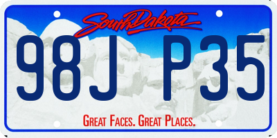 SD license plate 98JP35