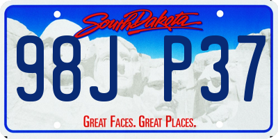 SD license plate 98JP37