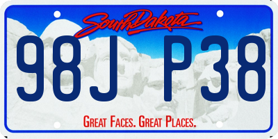 SD license plate 98JP38