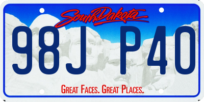 SD license plate 98JP40