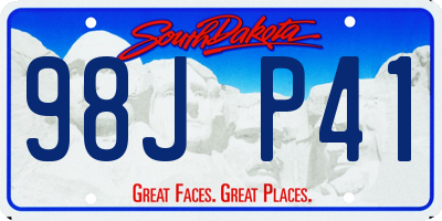 SD license plate 98JP41