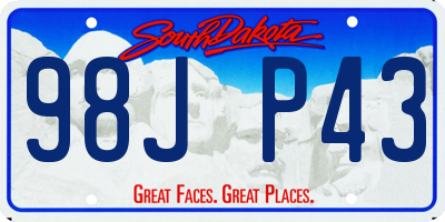 SD license plate 98JP43