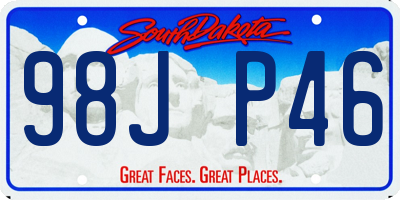 SD license plate 98JP46