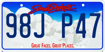 SD license plate 98JP47