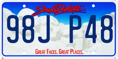 SD license plate 98JP48