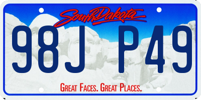 SD license plate 98JP49
