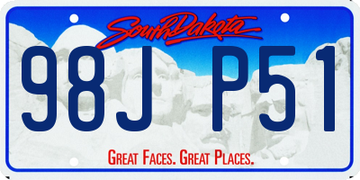 SD license plate 98JP51