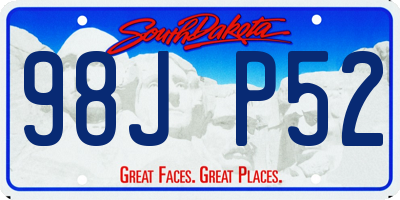 SD license plate 98JP52