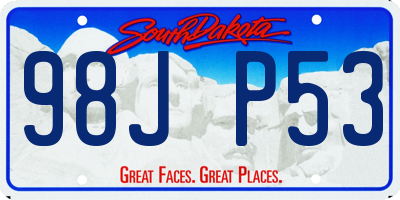 SD license plate 98JP53