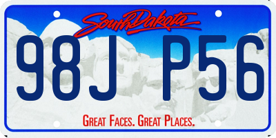 SD license plate 98JP56