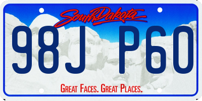SD license plate 98JP60