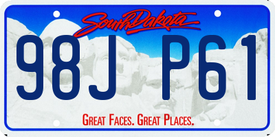 SD license plate 98JP61