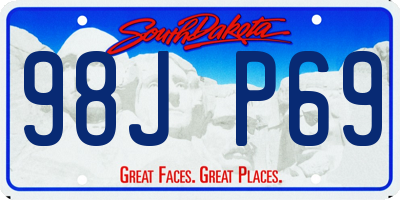 SD license plate 98JP69