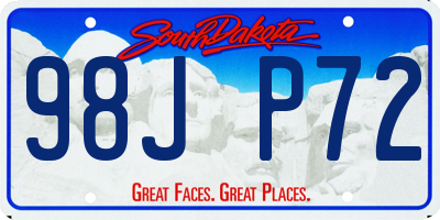 SD license plate 98JP72