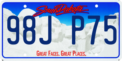 SD license plate 98JP75