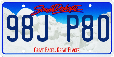 SD license plate 98JP80