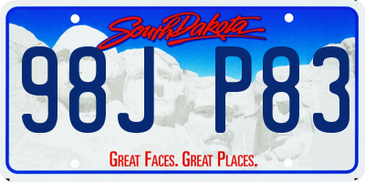 SD license plate 98JP83