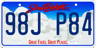 SD license plate 98JP84
