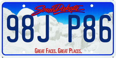 SD license plate 98JP86