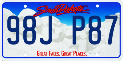 SD license plate 98JP87