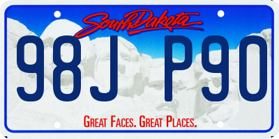 SD license plate 98JP90