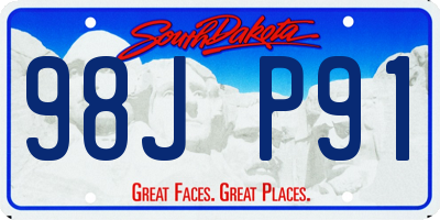 SD license plate 98JP91
