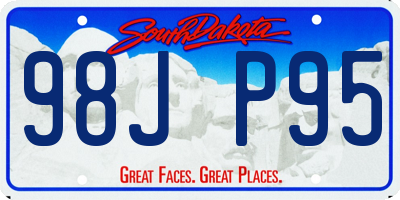 SD license plate 98JP95
