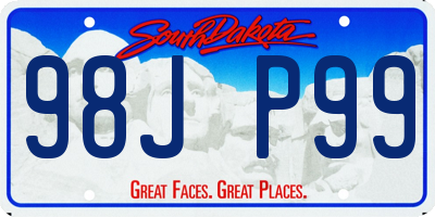 SD license plate 98JP99