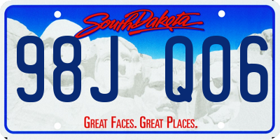 SD license plate 98JQ06