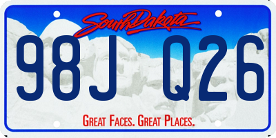 SD license plate 98JQ26