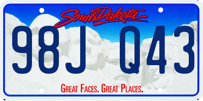 SD license plate 98JQ43