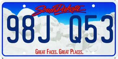 SD license plate 98JQ53