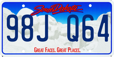 SD license plate 98JQ64