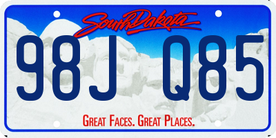SD license plate 98JQ85