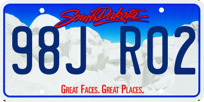 SD license plate 98JR02