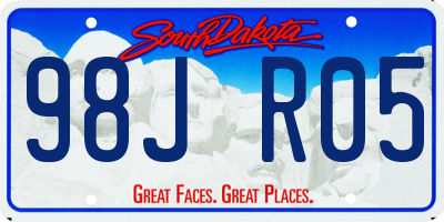 SD license plate 98JR05