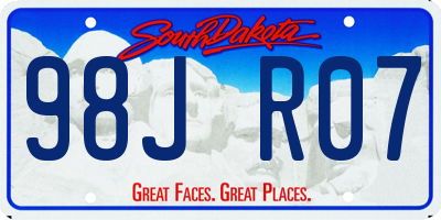 SD license plate 98JR07