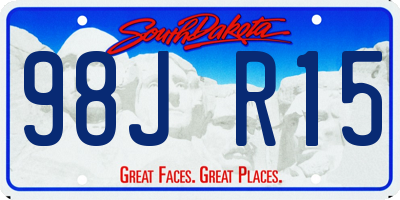 SD license plate 98JR15