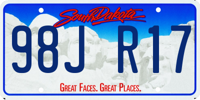 SD license plate 98JR17