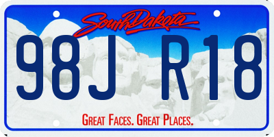 SD license plate 98JR18