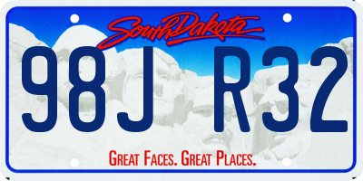 SD license plate 98JR32