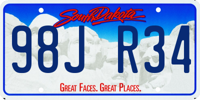 SD license plate 98JR34