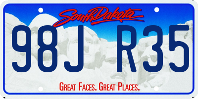 SD license plate 98JR35