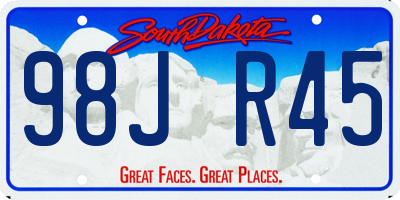 SD license plate 98JR45