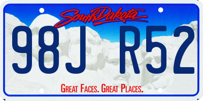 SD license plate 98JR52