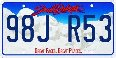 SD license plate 98JR53